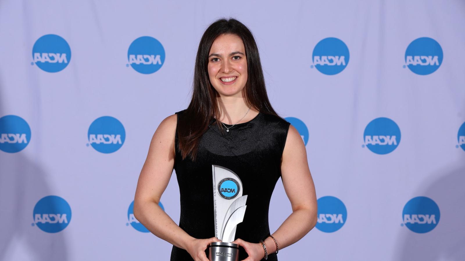 Alexandra Turvey holds the NCAA Woman of the Year award